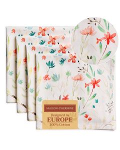 Maison d Hermine Cloth Napkins Set of 4 100 Cotton Everyday Reusable Square Napkins Cloth Washable Dinner Party Wedding Restaurant SpringSummer Colmar 20 x 20