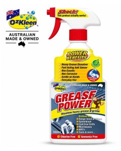 OzKleen Grease Power Heavy Duty Cleaner Spray 500ml, Australian Made & Owned Kitchen Degreaser, Fast Acting Non-Caustic Grease & Grime Remover for BBQs, Ovens, Range Hoods, Filters, Cast Iron, Microwaves & Stainless Steel