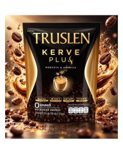 Kerve Plus Instant Coffee / No Sugar Added / Protein Coffee with Fiber / Robusta & Arabica / 12 Sachets