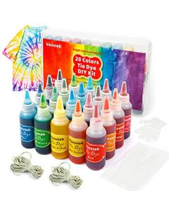 7 Colors Tie Dye Kit 1352oz JumboSize Fabric Dye for Family Friends Groups Party Supplies 59 Pack Tie Dye Kit for Women Kids Men by Vanstek