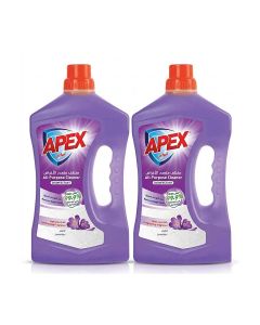 Apex All Purpose Cleaner Liquid, Floor and Multi Surface Cleaner with Disinfectant Hygienic Cleaning Formula, Removes Tough Stains, Long Lasting Fragrance, Lavender, Promo Pack 2 x 3 liter, 6L