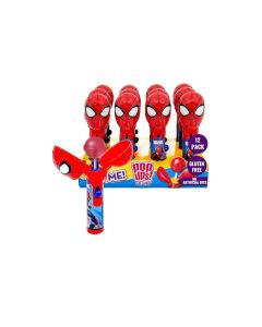 Pop Ups Spiderman Lollipop Holder 12 Lollipops with Cases Individually Wrapped Candy Party Favors Stocking Stuffers Spiderman Candy Bulk Set of 12