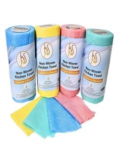 BriKSHi Kitchen Printed Towel Tissue Roll Non-Stick Oil Absorbing Paper Roll Kitchen Special Paper Towel Wipe Paper Dish Cloth Cleaning Reusable Cloth 50 Pulls Pack of 2 Multicolour