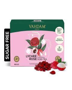 Lychee Rose Iced Tea Bags 15 Pitcher Bags Pure Lychee and Rose Zero Sugar Biodegradable Perfect for Mocktails and Cocktails
