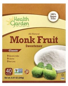 Health Garden, All-Natural Monk Fruit Sweetener, Classic, 40 Packets, 0.21 oz (6 g) Each