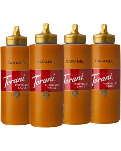 Torani Puremade Caramel Sauce, 16.5 Ounces (Pack of 4) - No Artificial Colors or Preservatives