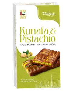Kunafa & Pistachio 90g / Belgium Quality Premium Chocolate / Dubai Viral Dessert Flavor / Rich Pistachio Filling