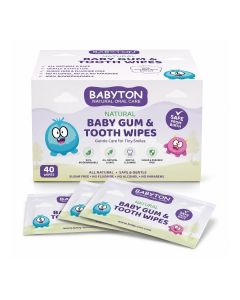 Babyton Baby Gum Cleaning Wipes,%100 Cotton, Fluoride Free, 25pcs