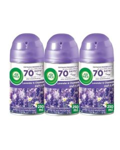 Air Wick Freshmatic Autospray Refill, Lavender & Chamomile Scent, 250ml x 3