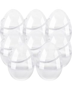 8 Pcs 6 Inch 8 Inch 10 Inch Jumbo Clear Easter Eggs with Handles Large Transparent Easter Eggs Empty DIY Plastic Egg