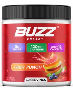 Morning Buzz Energy Drink Powder Energy Boost Drink Mix SugarFree Energy with Antioxidants Morning Kickstart and Sports Nutrition Endurance Product 30 Servings Fruit Punch 79 Ounces