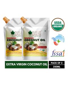Certified Organic Virgin Coconut Oil 2x250ML Unrefined Cold Pressed Hexane Free Great For Cooking Hair and Skin