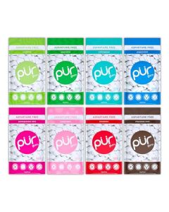PUR Gum Aspartame Free Chewing Gum 100 Xylitol Natural Flavored Gum Variety Pack 55 Pieces Pack of 8