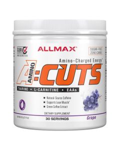 ALLMAX Nutrition AMINOCUTS ACUTS AminoCharged Energy Drink with Taurine LCarnitine Green Coffee Bean Extract Grape 30 Servings
