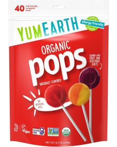 YumEarth Organic Fruit Pops - 40 Individually Wrapped Lollipops, Allergy Friendly and Naturally Flavored