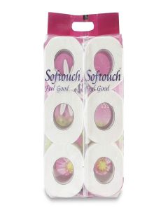 Softouch 3 Ply Toilet Tissue Paper Roll 6 Rolls 100% Virgin paper