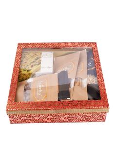 Ghasitaram Gifts Jaiccha Diwali - Basket Hamper-Hamper Box 6 Goodies with Soan Papdi/Gift Hamper/Diwali Gift Hamper/Food Hampers/Gourmet Hampers/