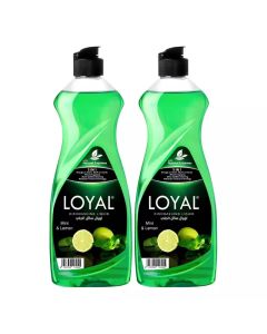 Loyal 5 In 1 Mint And Lemon Fragranced Dishwashing Liquid With Natural Enzymes- 2X700ml