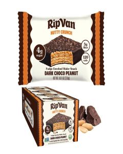 Rip Van Keto Wafer Cookies - Healthy Snacks - Non GMO Snack - Keto Snacks - Low Carb, Low Sugar (2g), Low Calorie and Vegan Snack - 16 Count (Dark Chocolate Peanut Butter)