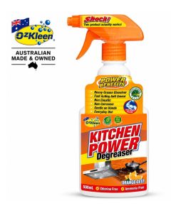 OzKleen Kitchen Power Degreaser Spray 500ml, Australian Made & Owned Heavy Duty Kitchen Cleaner, Fast Acting Non-Caustic Grease Remover for Ovens, Stovetops, Range Hoods, Filters & Stainless Steel