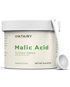 Viktairy 8 oz Food Grade Malic Acid Powder - Tart Flavor Additive for Sour Candy, Drinks, Baking, and Wine