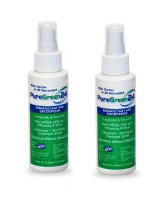 PureGreen24 Safe Effective Disinfectant Kills Deadly Germs including RSV Norovirus MRSA Staph 2026 flu Bird flu Contains No Toxic Chemicals Odorless Child Pet Safe 2 4oz Spray Bottle