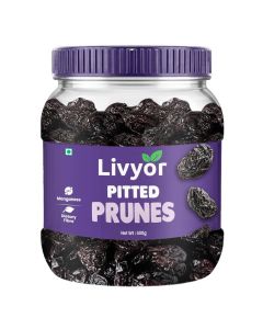 Livyor Premium Pitted Prunes for eating - 400gm / Healthy Snack / Seedless / Dried Plums / Source of Fibre / High in Vitamins / Rich in Pottasium / Pack of 1