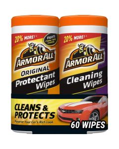 Armor All Car Cleaning Wipes and Car Protectant Wipes Wipes for Cars Trucks and Motorcycles 30 Each 2 Pack